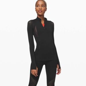 Lululemon Reveal 1/2 Zip Aurora, Black, Size 8, As-Is